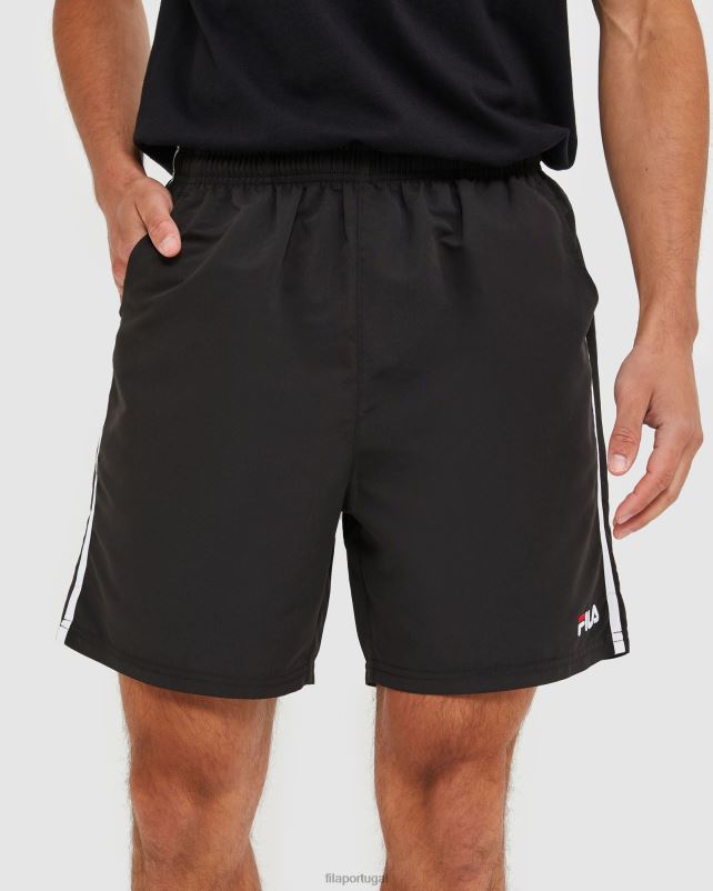 PPH0J2457 preto FILA short de microfibra masculino fila classic preto
