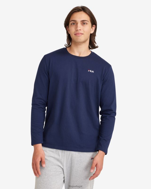 PPH0J2547 nova marinha FILA nova camiseta fila masculina básica l/s