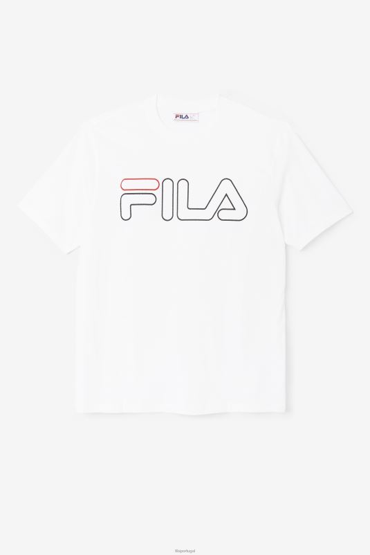 PPH0J278 branco/preto/vermelho FILA camiseta borough fila branco/preto/vermelho