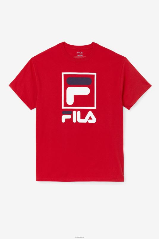 PPH0J306 vermelho/branco/marinho FILA camiseta stacked vermelha/branca/marinho fila