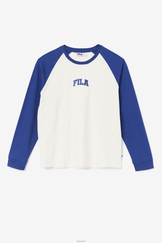 PPH0J307 gardênia/azul FILA fila chet raglan tee gardênia/azul
