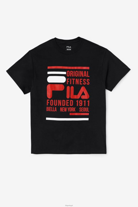 PPH0J349 preto/vermelho/branco FILA fila original fitness tee preto/vermelho/branco