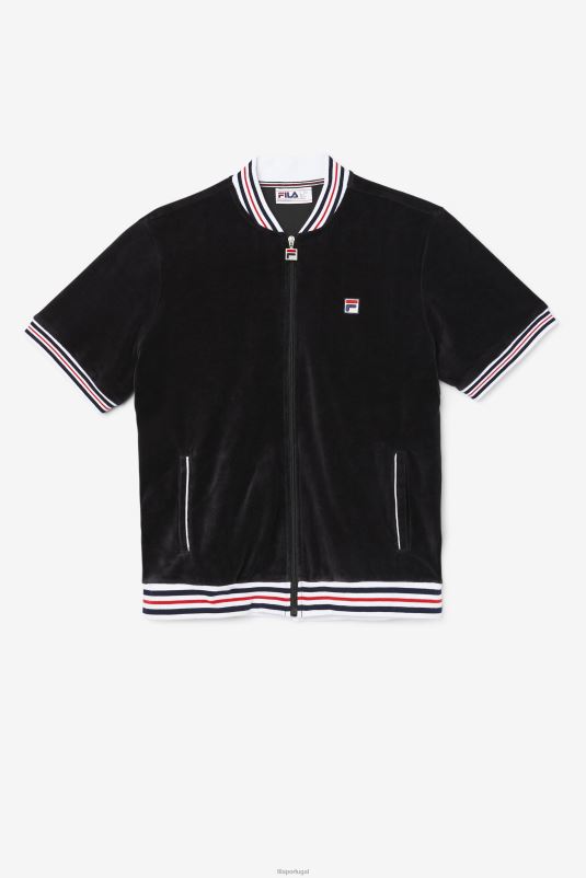 PPH0J953 Preto branco FILA estudio jaqueta veludo preto/branco fila