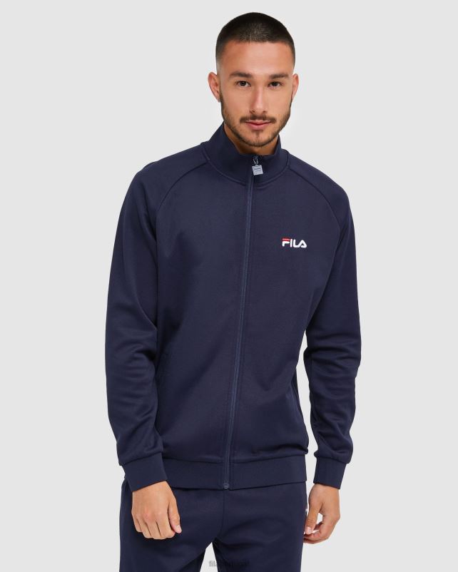 PPH0J2454 nova marinha FILA nova jaqueta com zíper masculina clássica azul marinho fila