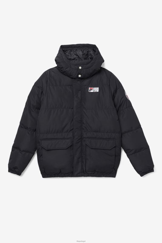 PPH0J788 preto FILA jaqueta otler puffer fila preta