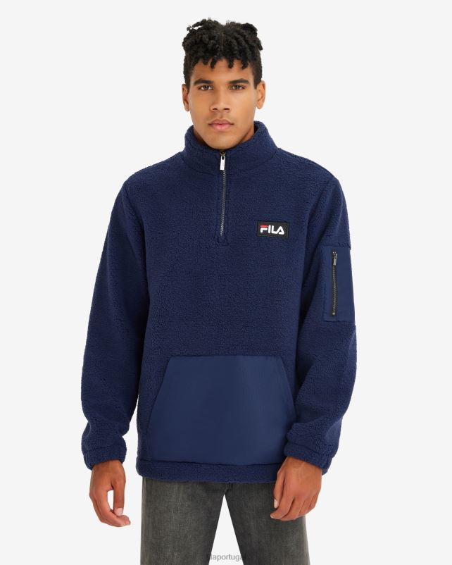PPH0J2610 nova marinha FILA fila cole teddy qtr zip masculina