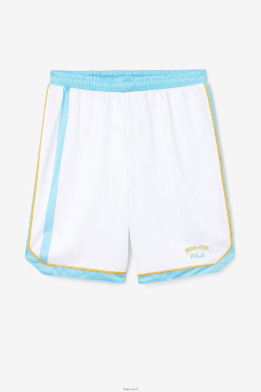 PPH0J706 branco/azul/amarelo radiante FILA short de basquete semi-profissional fila branco/azul/amarelo radiante