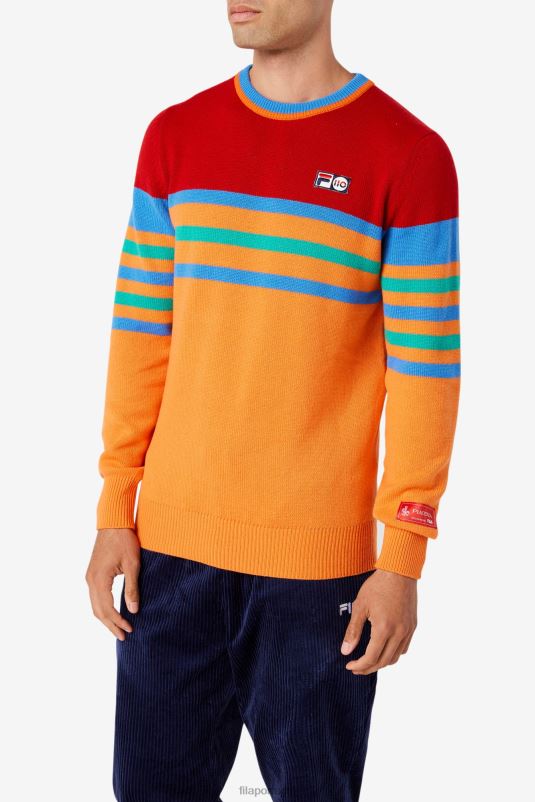 PPH0J2538 laranja/vermelho/verde/azul FILA suéter de cashmere laranja/vermelho/verde/azul fila