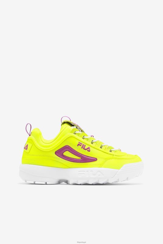 PPH0J1169 amarelo/flor de orquídea/branco FILA disruptor 2 feminino premium amarelo/flor de orquídea/fila branco