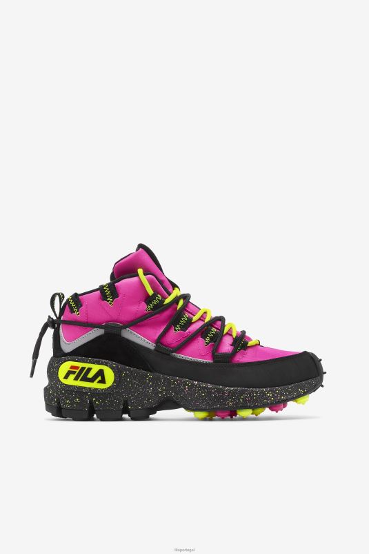 PPH0J1247 brilho rosa/preto/amarelo FILA feminino grant hill 1 x trailpacer rosa brilho/preto/amarelo fila