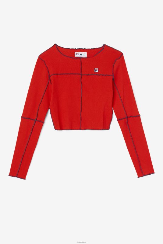 PPH0J1396 vermelho FILA blusa fila brooklynn vermelha