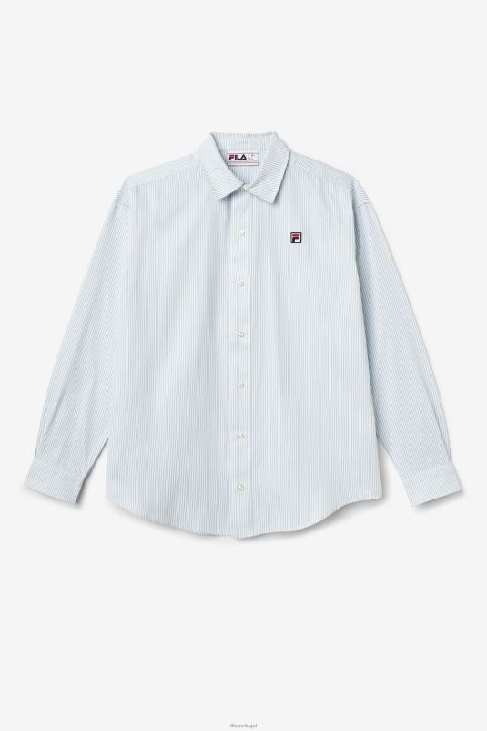 PPH0J1397 Branco azulado FILA vestido ariella camisa azul/branca fila