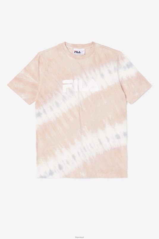 PPH0J1404 gardênia/bloco branco/belga FILA gardênia/branco/bloco belga alivia camiseta tie dye fila