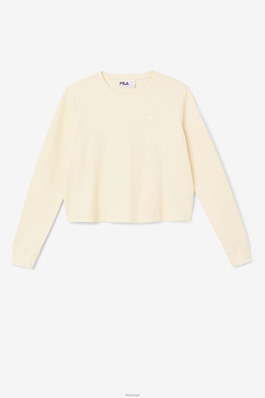 PPH0J1417 pêssego tenro FILA camisa manga longa fila lina