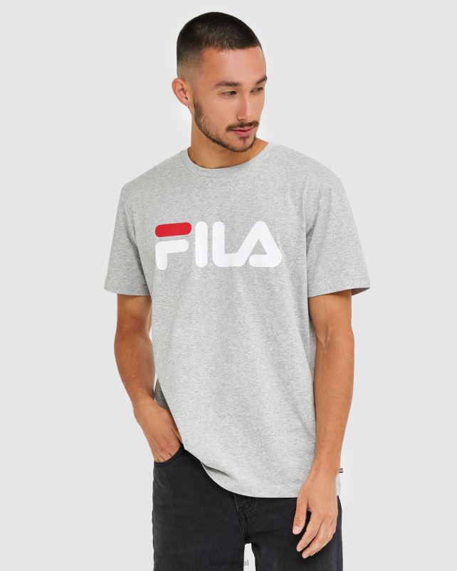 PPH0J2435 mármore prateado FILA camiseta clássica unissex fila silver marle