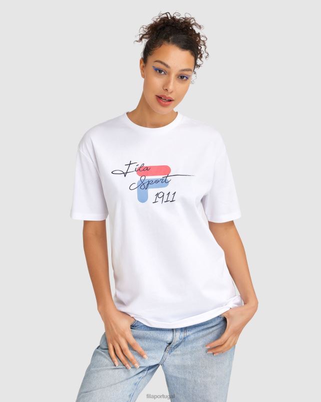 PPH0J2837 branco FILA camiseta cinzia feminina branca fila