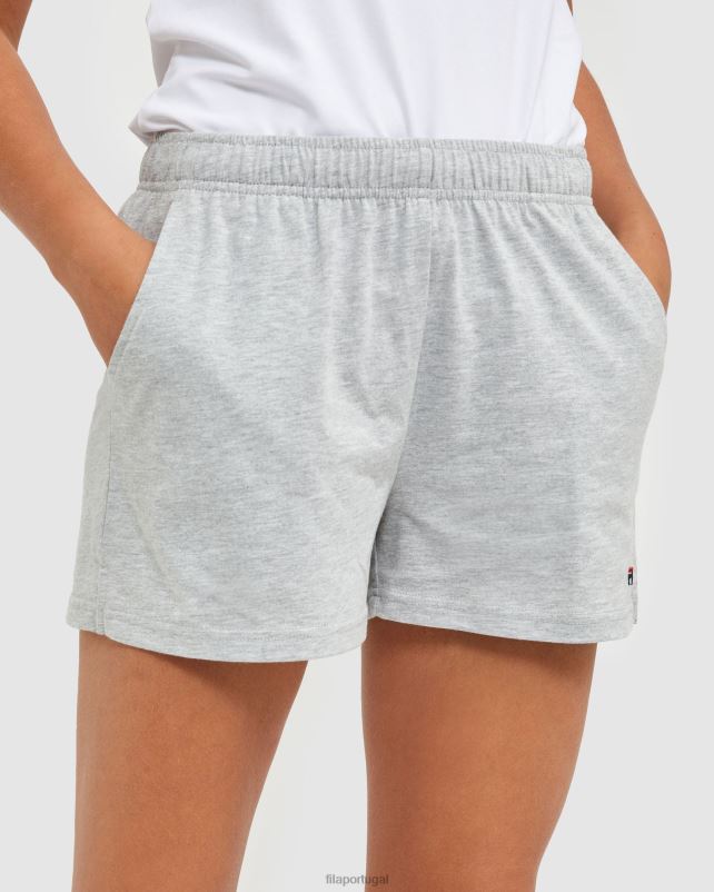 PPH0J2873 mármore prateado FILA shorts jersey clássico feminino silver marle fila