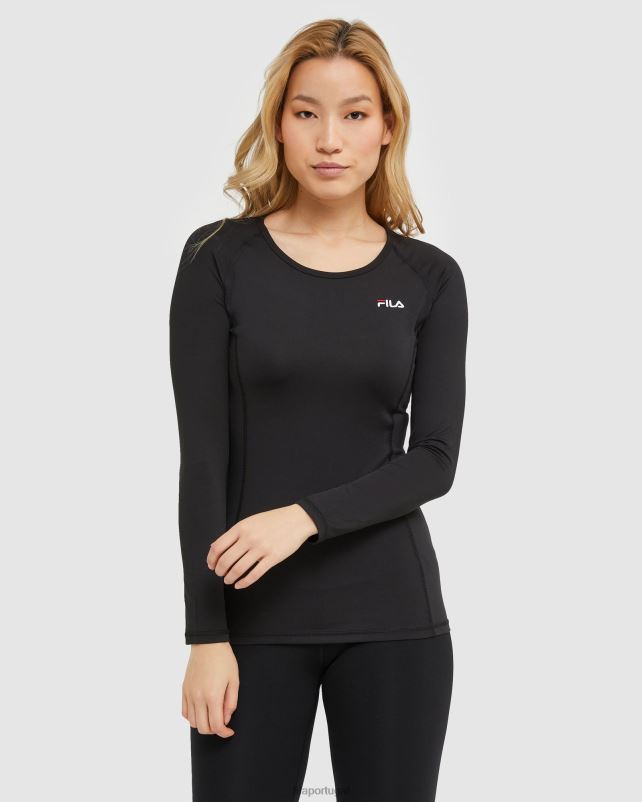 PPH0J2905 preto FILA camiseta fila classic feminina preta