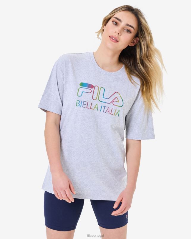PPH0J2940 mármore cinza claro FILA camiseta fila cinza marle maddy oversized