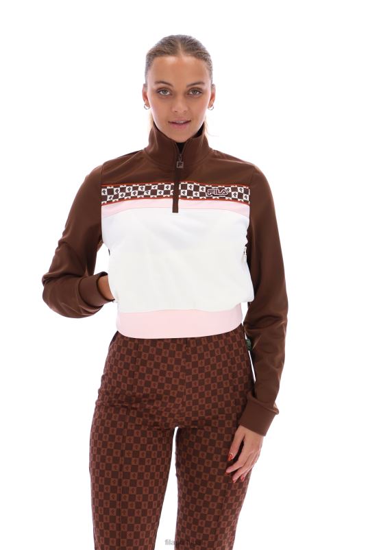 PPH0J3406FILA fila laura blusa com estampa de zíper 1/4