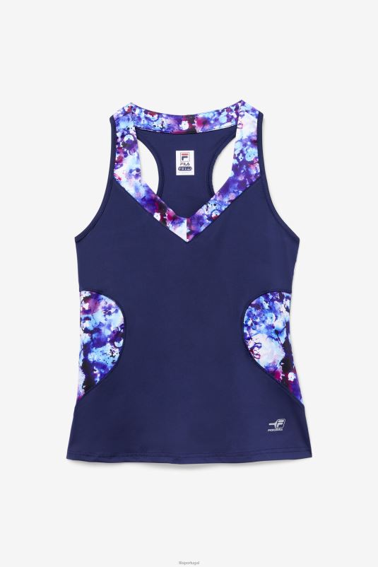 PPH0J2036 estampa marinho/marinho FILA pickleball halter tank fila navy print/navy