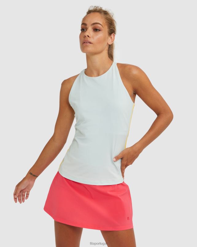 PPH0J2918 cinza/sol FILA fila regata com gola alta racerback fila cinza/sunshine