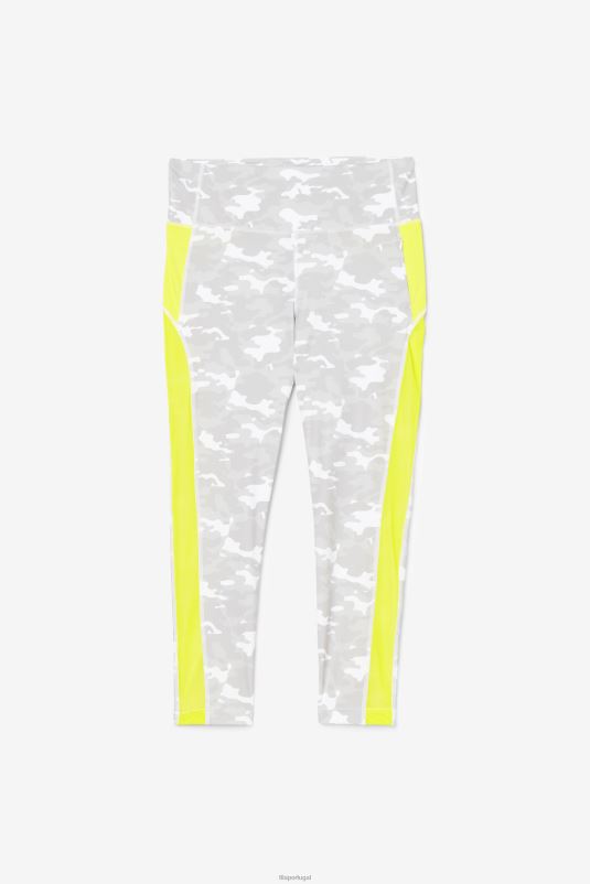 PPH0J1978 branco/enxofre FILA legging fila white/sulfur forza contraste 7/8
