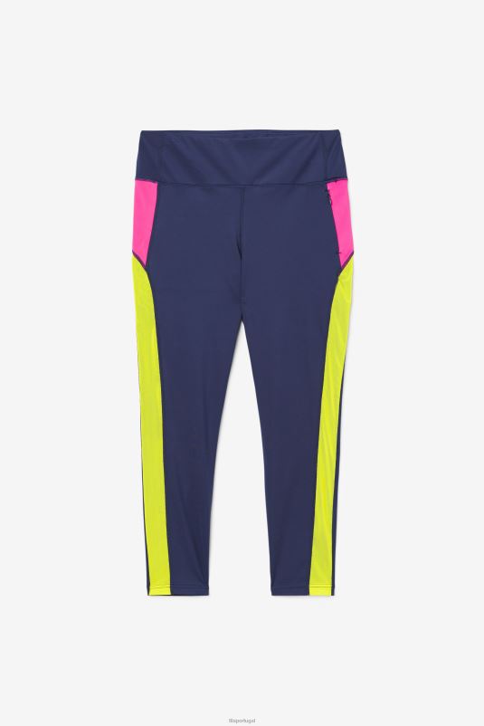 PPH0J1980 marinho/rosa brilhante/enxofre FILA legging azul marinho/rosa brilhante/enxofre forza contraste 7/8 fila