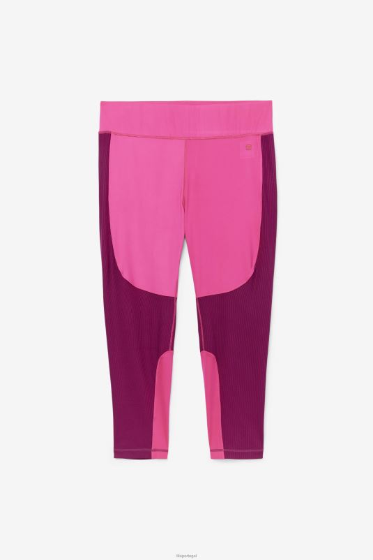 PPH0J2003 rosa brilhante/roxo magenta FILA legging longa texturizada forza rosa brilhante/magenta roxo fila