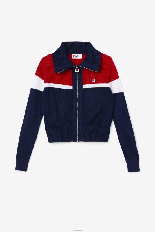 PPH0J1521 marinho/vermelho/branco FILA cardigan fila jill azul marinho/vermelho/branco