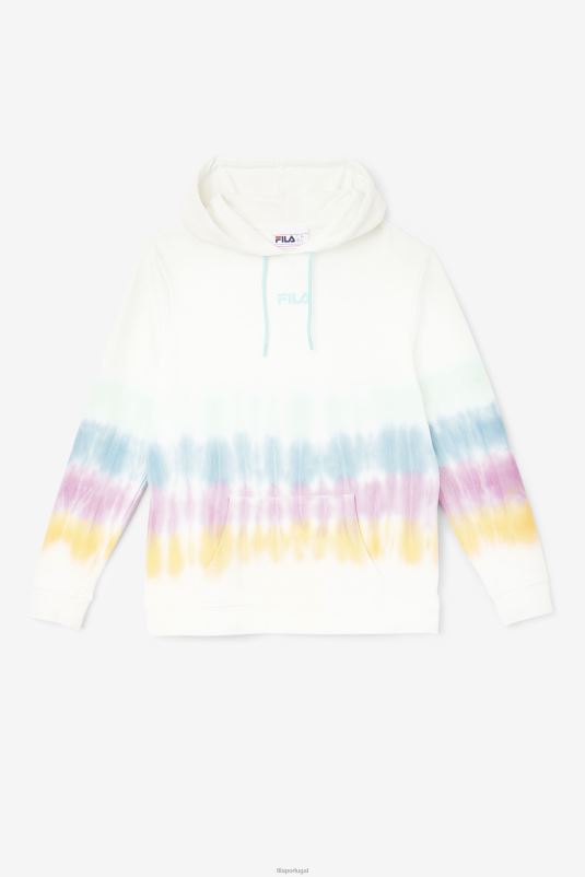 PPH0J1529 tie-dye branco FILA aerolynn tie dye moletom com capuz branco tie dye fila