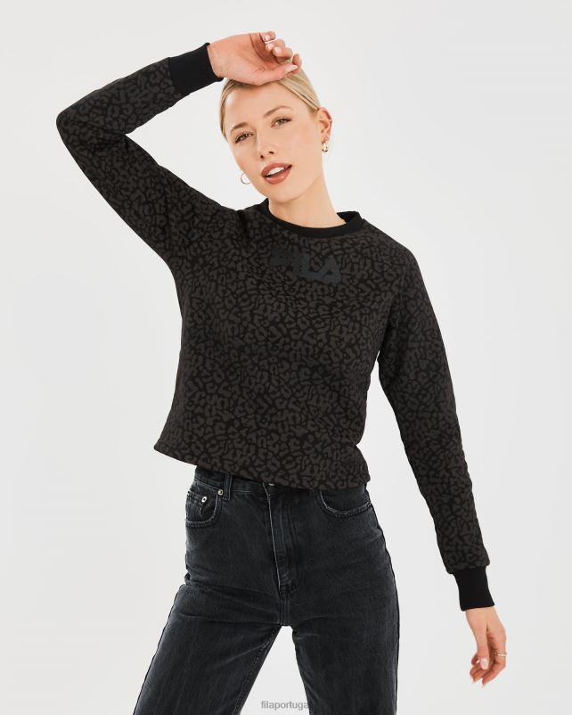 PPH0J2808 preto FILA fila crew volta feminino preto