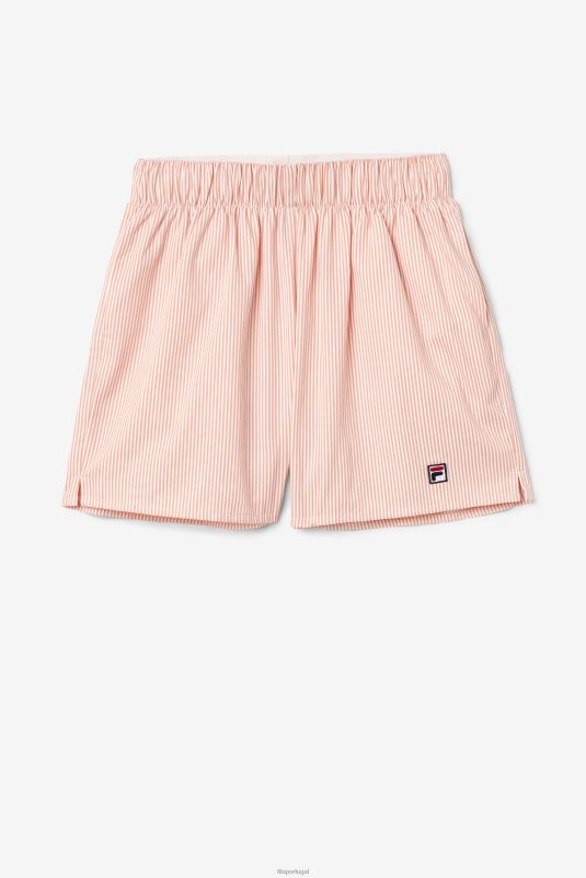 PPH0J1694 amêndoa coral/branco FILA ariella short fila coral amêndoa/branco