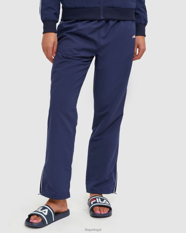 PPH0J2904 nova marinha FILA nova calça de microfibra feminina clássica azul marinho fila