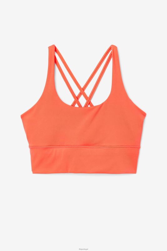 PPH0J1790 coral quente FILA uplift cross back sutiã top fila hot coral