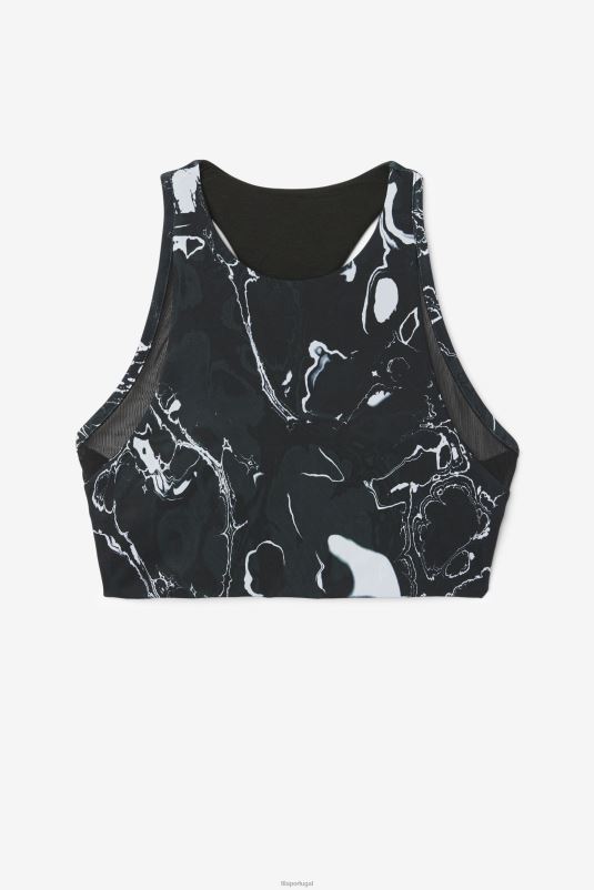 PPH0J1795 mármore preto FILA sutiã esportivo fila uplift t-back preto mármore