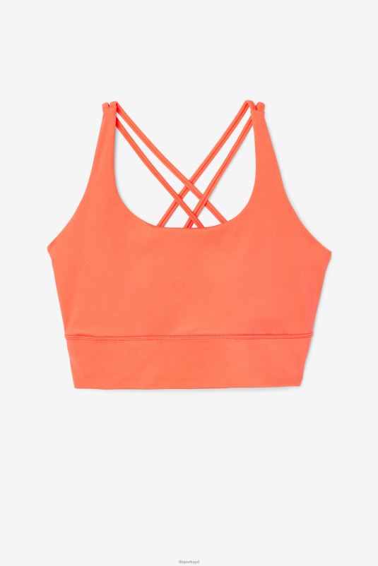 PPH0J1830 coral quente FILA hot coral uplift cross back sutiã top fila