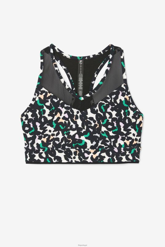 PPH0J1853 estampa animal preta FILA sutiã uplift racerback top fila preto animal print